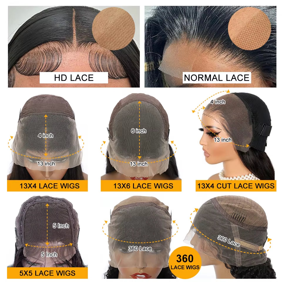 Pre Cut Lace Wig Human Hair Ready to Wear Transparent 13X4/13X6 Lace Front Human Hair Pre Plucked Pre Cut 5X5 Lace Closure Wig