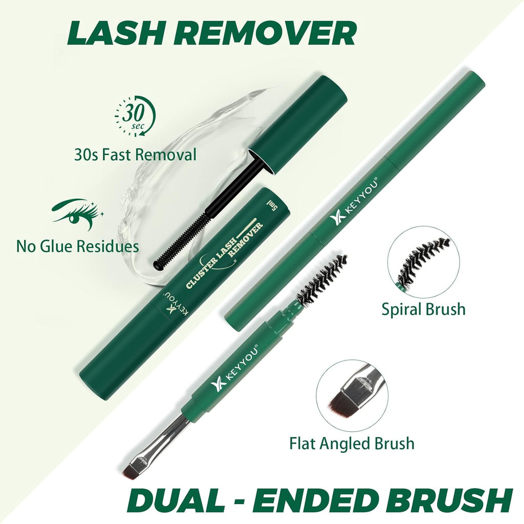 Lash Extension Kit 3D Effect  Lash Clusters Kit 280Pcs D Curl 9-18MIX Eyelash Extension Kit with Lash Bond and Seal,Tweezers,Remover and Brush for Fluffy（3D-40D-D-9-18Mix）