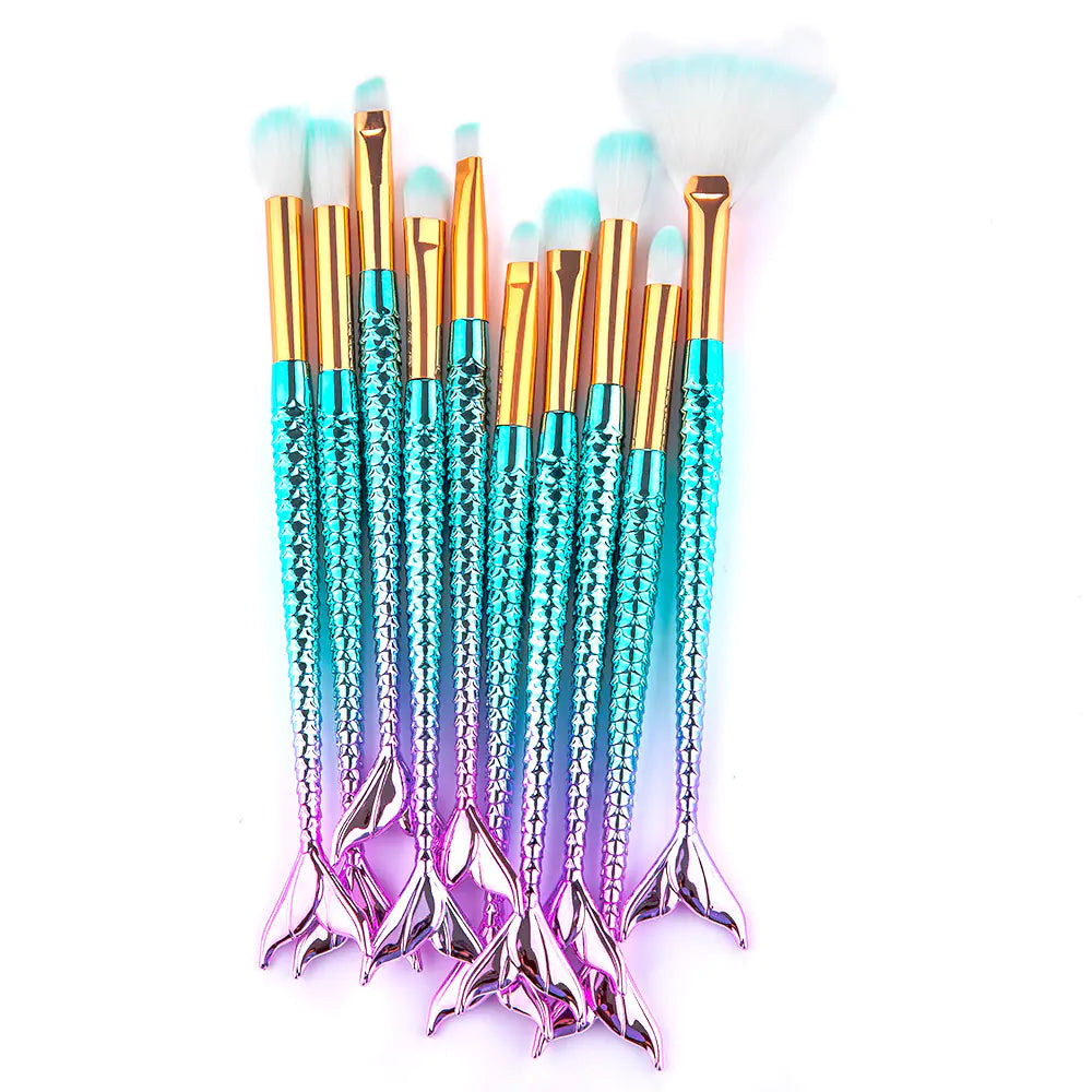 11-Piece Mermaid Tail Eye Makeup Brush Set