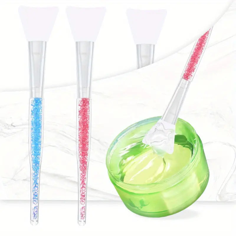Silicone Face Mask Brush with Crystal Handle Applicator