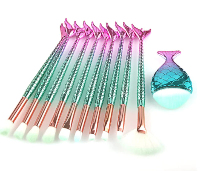 11-Piece Mermaid Tail Eye Makeup Brush Set