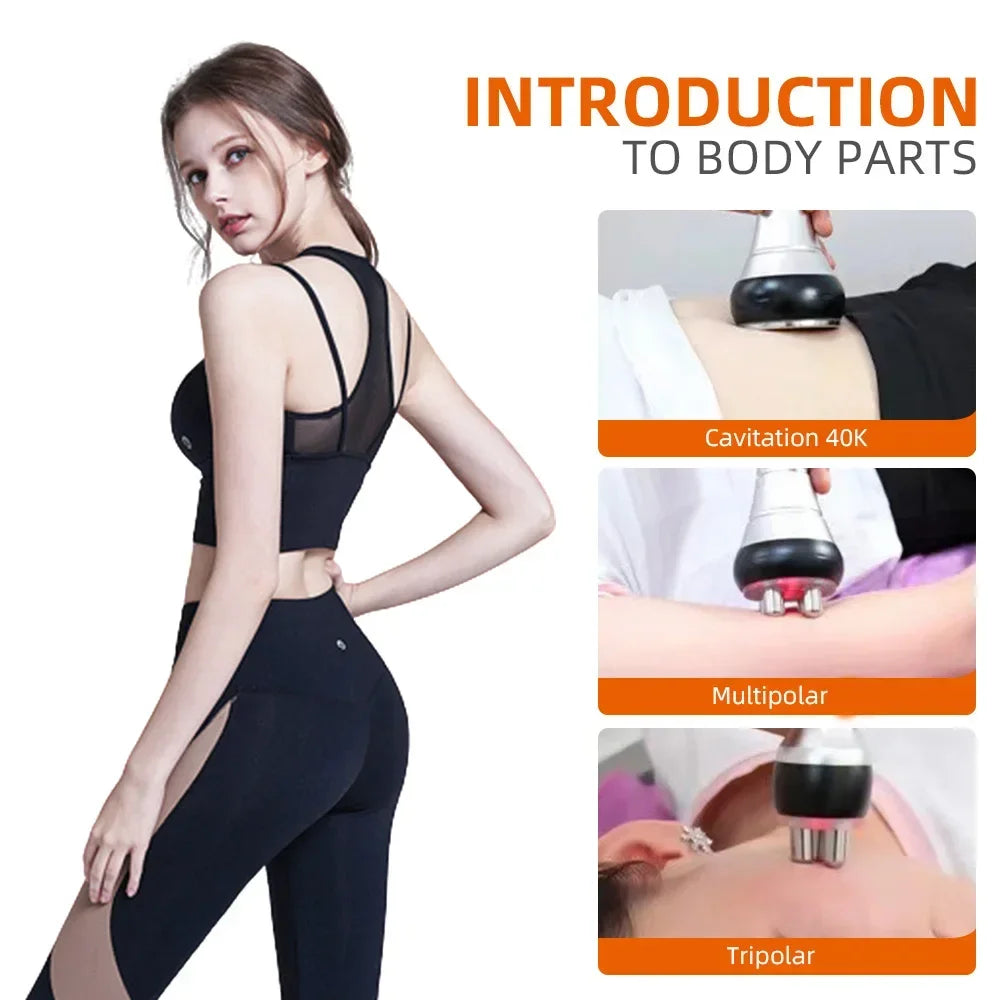 Moonic 3in1 Slimming Massage Cavitation Machine Multifunctional Equipment Facial Body Tightening Lifting Skincare Tool