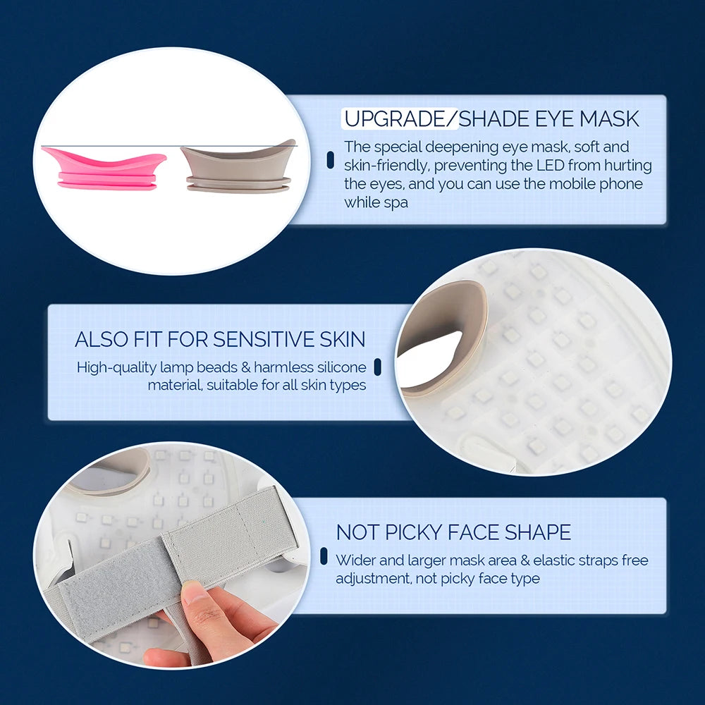 7 Colors LED Silicone Beauty Machine Skin Care Face Mask for Home Use