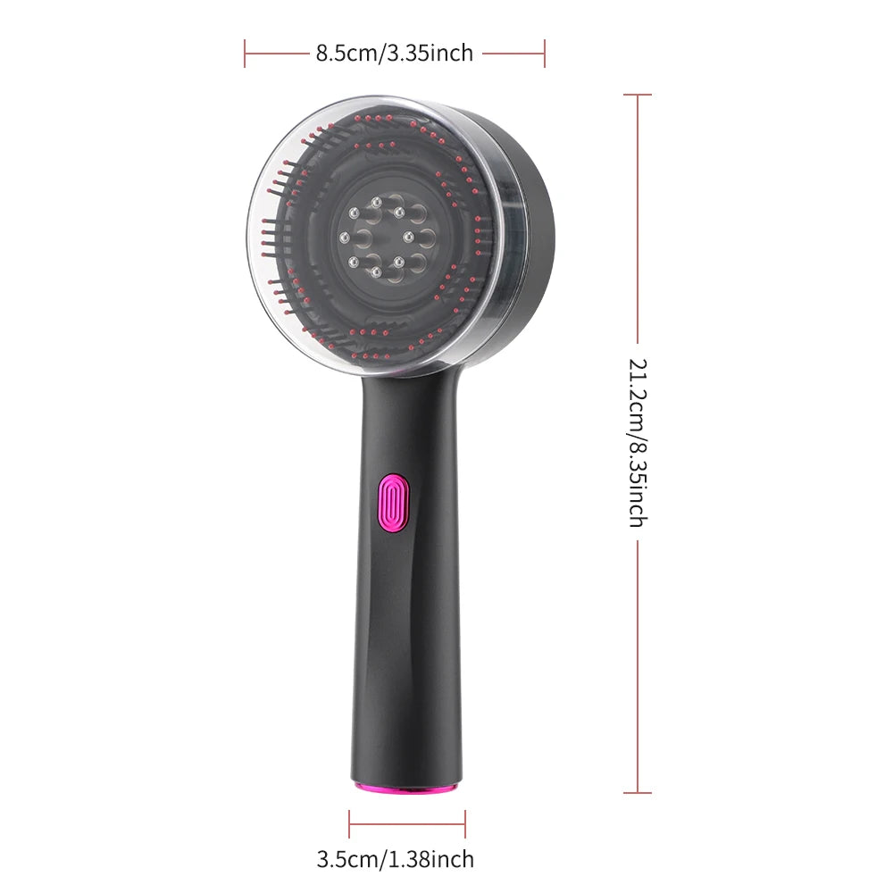 Electric Vibration Massage Comb Red Light Therapy Hair Growth Massage Scalp Brush Anti Hair Loss Liquid Oil Applicator Hair Care