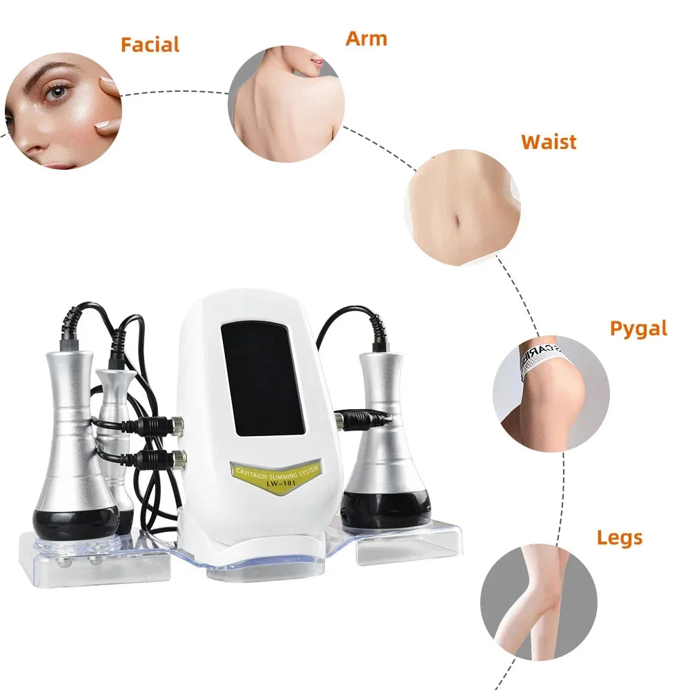 Moonic 3in1 Slimming Massage Cavitation Machine Multifunctional Equipment Facial Body Tightening Lifting Skincare Tool