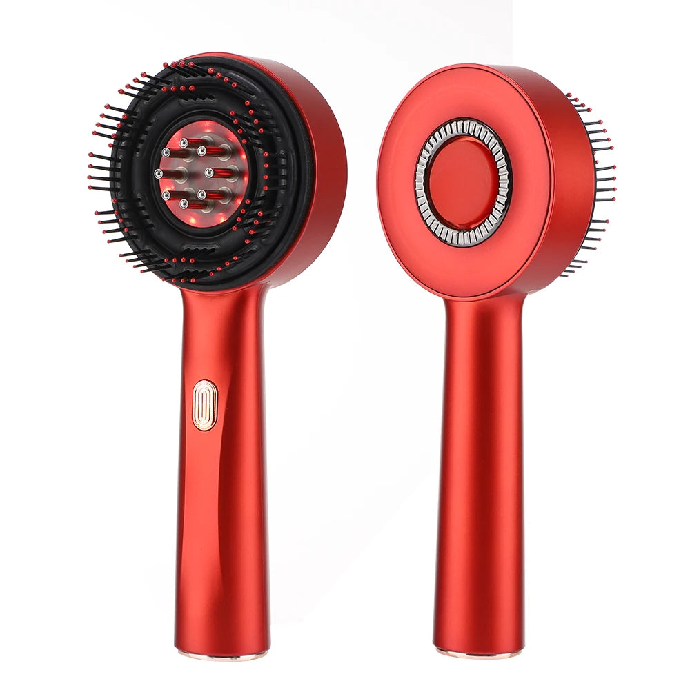 Electric Vibration Massage Comb Red Light Hair Follicle Comb Scalp Oil Liquid Applicator Head Massager Hair Growth Anti Loss
