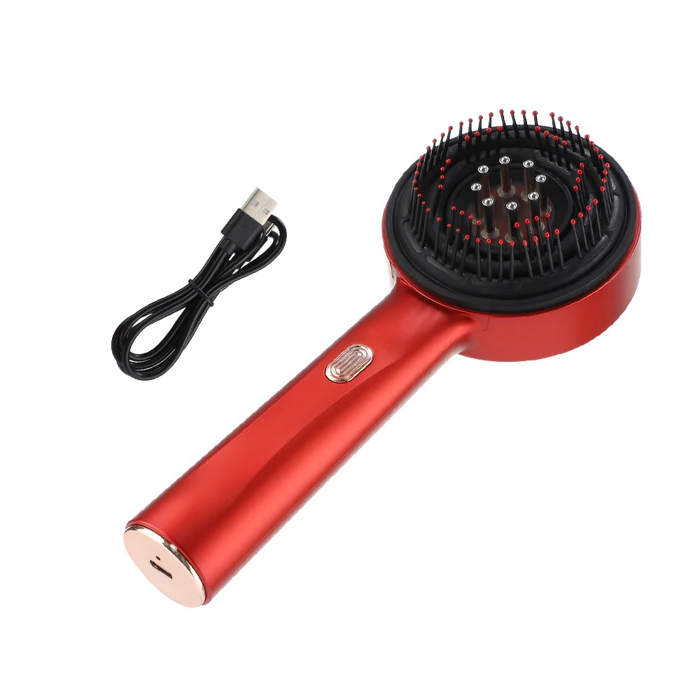 Electric Vibration Massage Comb Red Light Hair Follicle Comb Scalp Oil Liquid Applicator Head Massager Hair Growth Anti Loss