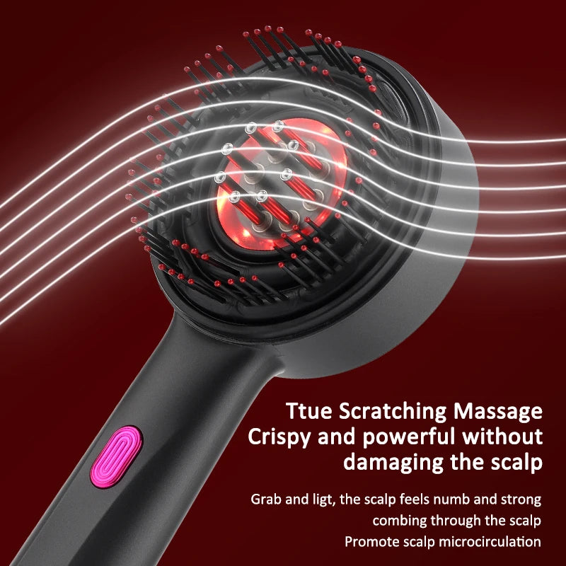 Electric Vibration Massage Comb Red Light Therapy Hair Growth Massage Scalp Brush Anti Hair Loss Liquid Oil Applicator Hair Care