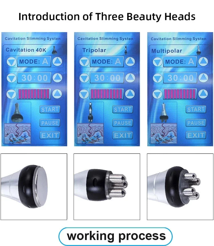 Moonic 3in1 Slimming Massage Cavitation Machine Multifunctional Equipment Facial Body Tightening Lifting Skincare Tool