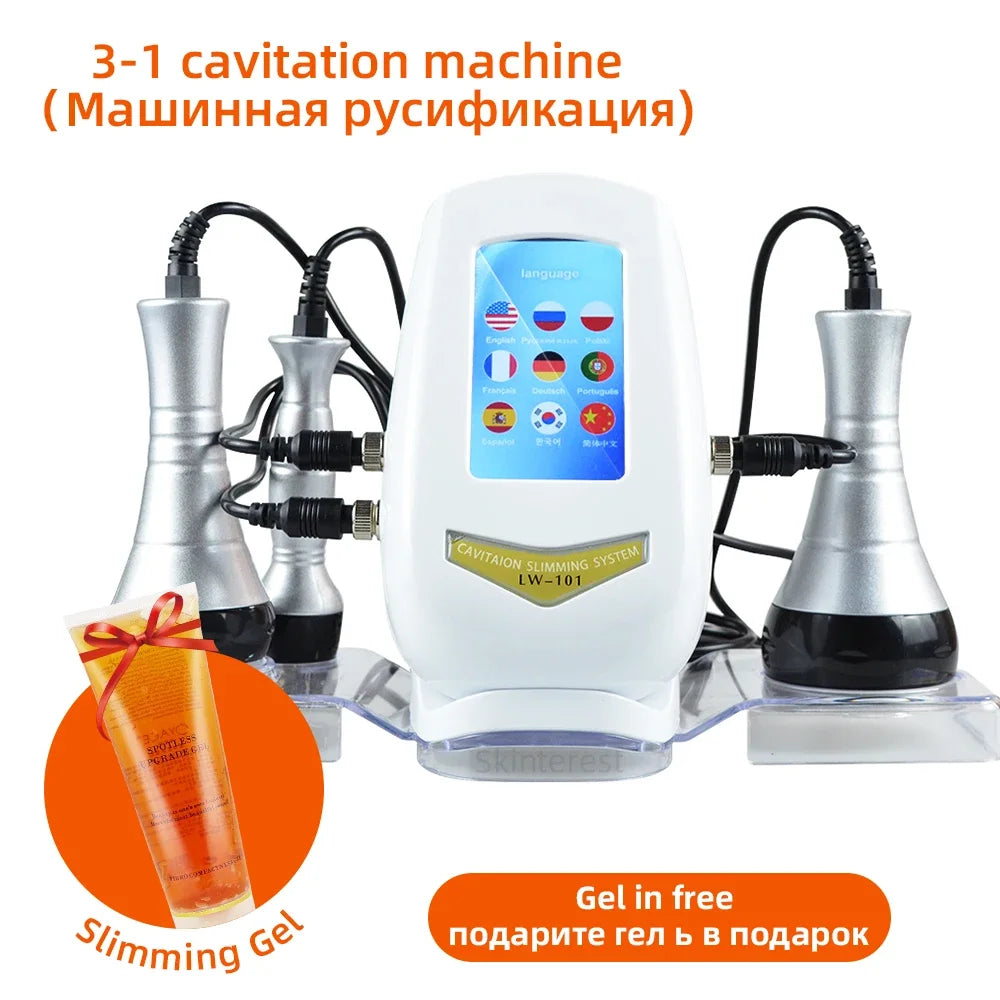 Moonic 3in1 Slimming Massage Cavitation Machine Multifunctional Equipment Facial Body Tightening Lifting Skincare Tool
