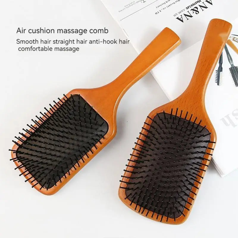 Wooden Airbag Massage Comb Scalp Care Female Curly Hair Household High-grade Anti-static Hair Loss Large Board Makeup Comb