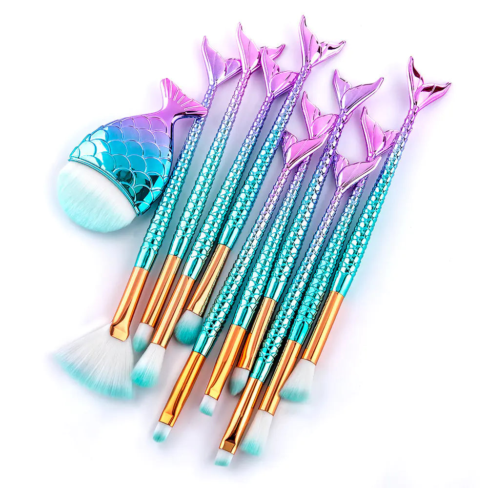 11-Piece Mermaid Tail Eye Makeup Brush Set