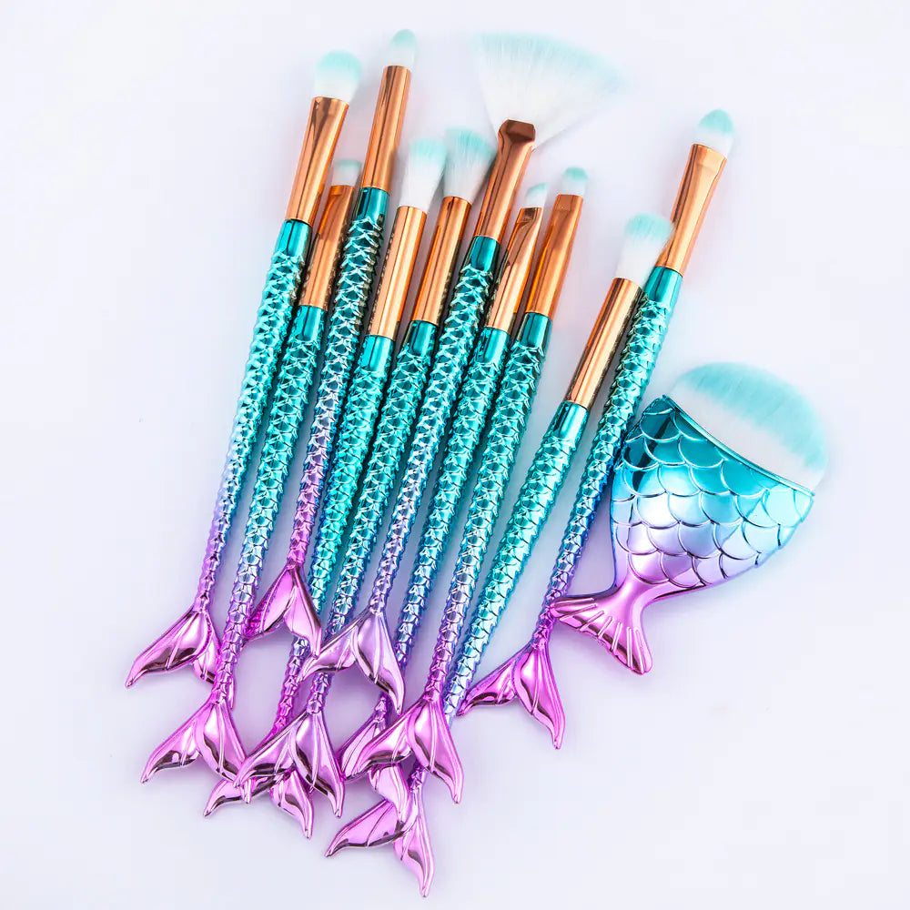 11-Piece Mermaid Tail Eye Makeup Brush Set