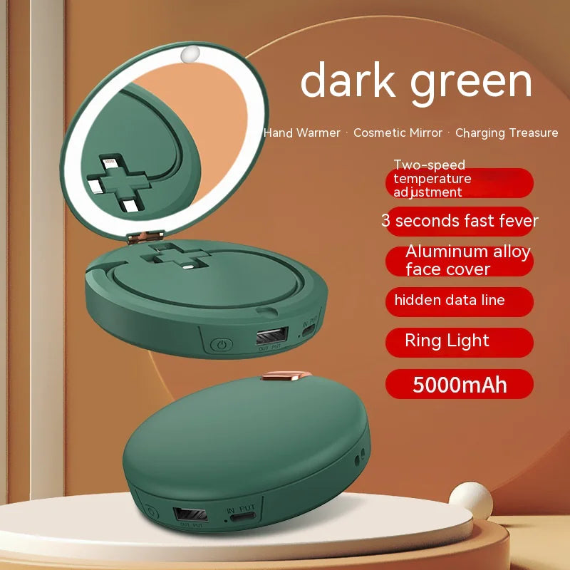 Mini Makeup Mirror & Hand Warmer